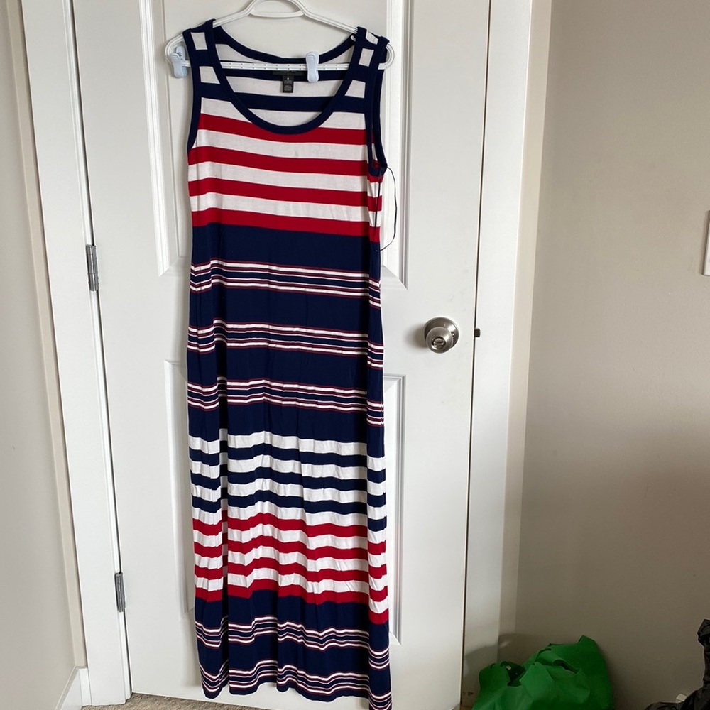 Style & Co Tank Dress Red White And Blue